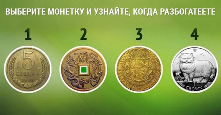 Выбери монету и узнай, когда разбогатеешь